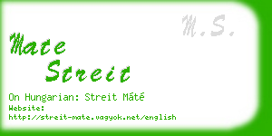 mate streit business card