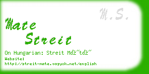 mate streit business card